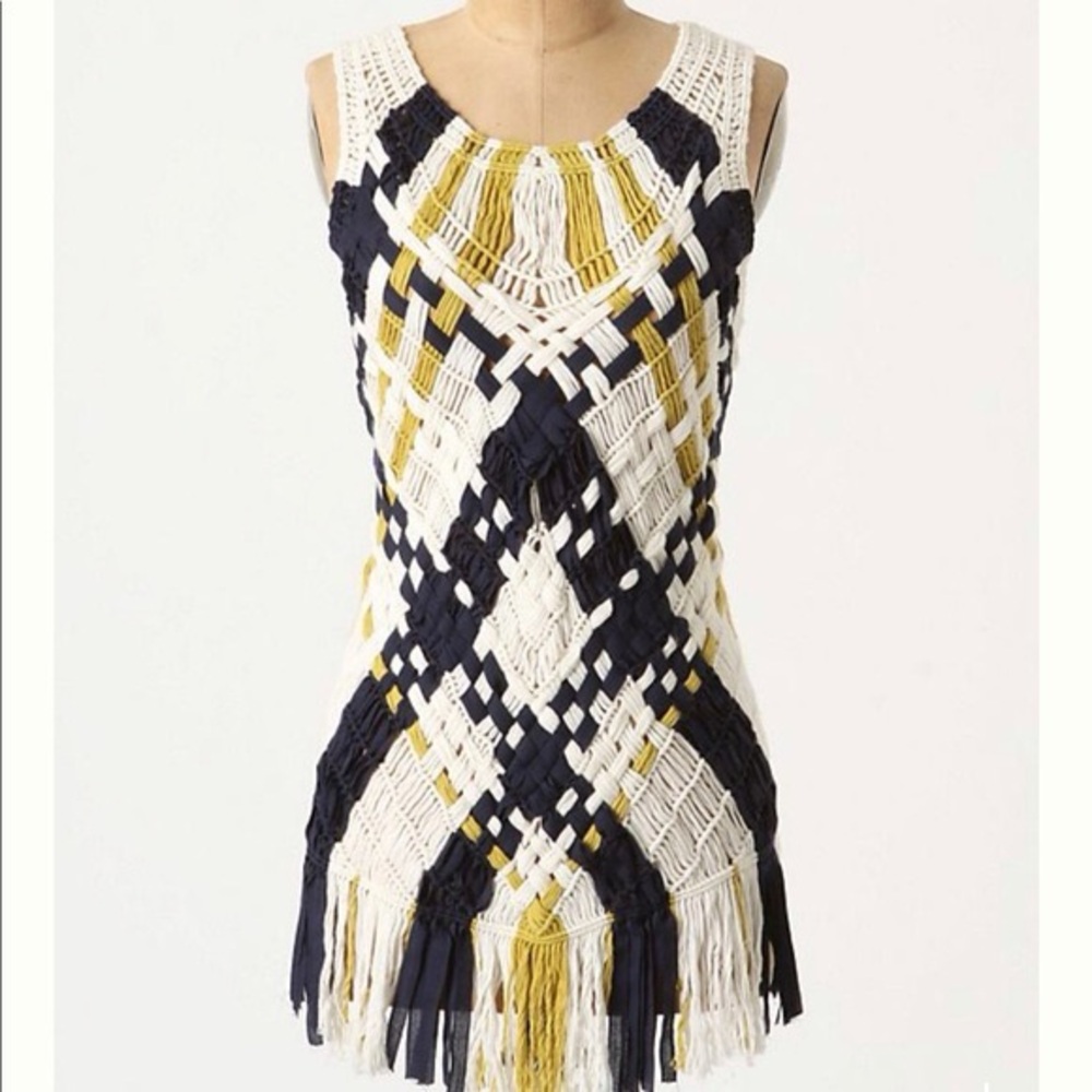 NWT Anthropologie FIETS‎ VOOR Macrame Tunic Tank - Boho Woven
